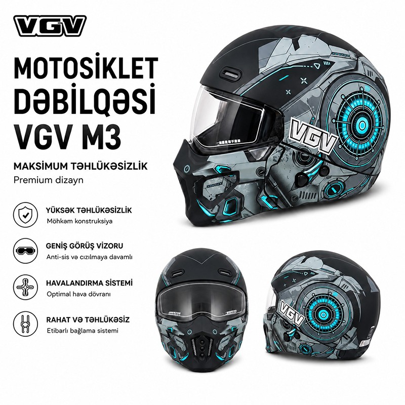 Dəbilqə Motosiklet üçün Qoruyucu Kask